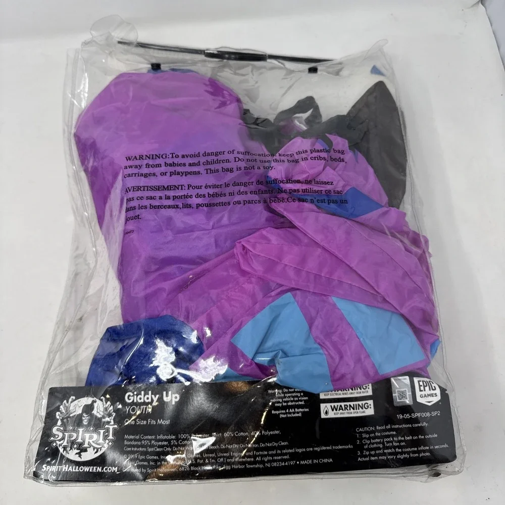 Fortnite Giddy Up Blow Up Lama Youth Costume Inflatable Purple Halloween Tested - Picture 3 of 5